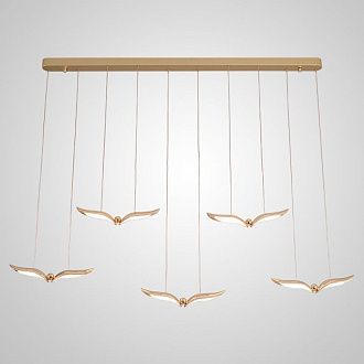Подвесной светильник FLYER MORE L150 150*6*120 см, 5*LED*6W, 4000K, ImperiumLoft flyer-more01, Латунь