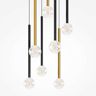 Каскадная люстра 42*42*360 см, LED*23W, 3000K, Maytoni Bubble Dream MOD383PL-L20BBS3K, черный