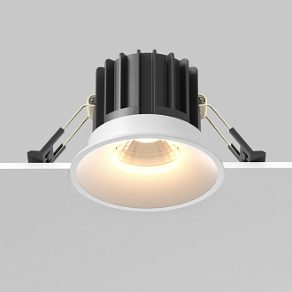 Встраиваемый светильник 8*8*6 см, LED, 12W, 3000К, Maytoni Technical ROUND DL058-12W3K-W белый, вр 7,5 см
