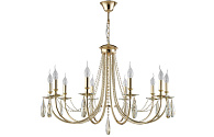 Люстра 86 см, Crystal Lux VICTORIA SP10 GOLD/AMBER золото