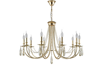 Люстра 86 см, Crystal Lux VICTORIA SP10 GOLD/AMBER золото