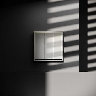 Выключатель встраиваемый Voltum S70 трехклавишный 10А, шелк пластик Soft touch VLS030104