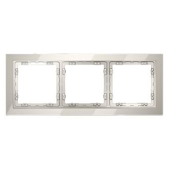 Рамка стеклянная Voltum S70 на 3 поста, кашемир, стекло Стекло/пластик  VLS110303