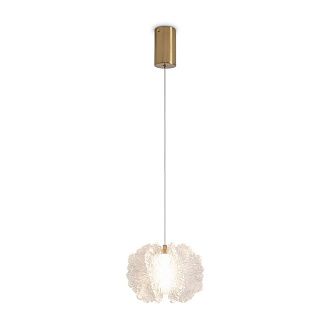 Подвесной светильник 20 см, 7W, 2800K, Freya Flower FR5579PL-L8BS, латунь