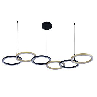 Подвесной светильник 141 см, 75W, 3000-6000K, Indigo Anello 14034/A/6P Black, черный-золото
