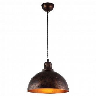 Подвесной светильник Lussole Loft LSP-9801, Е27, диаметр 30 см, цвет коричневый.