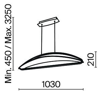 Подвесной светильник 103*25*325 см, LED, 34W, 3000К, Maytoni Breeze MOD281PL-L34BS3K латунный