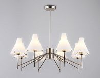 Люстра со стеклянными плафонами на штанге **65- см, 8*E14*40W, K, Ambrella Light High Light LH57125, никель