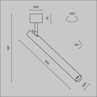Спот 3*3*34,1 см, LED, 6W, 3000К, Maytoni Technical Focus T C141CL-L300-6W3K-W белый