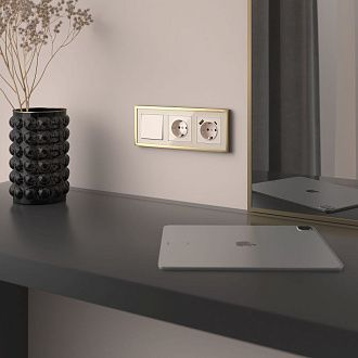 W1110043 Выключатель одноклавишный, айвори акрил Werkel, 4690389196980