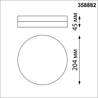 Светильник 20 см, 18W, 4000K Novotech Opal 358882, черный
