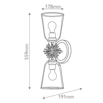 Бра Elstead Lighting, Арт. STARING-2WB-DG-CLEAR
