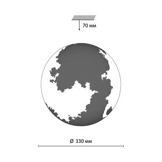 Светильник 33*33*7- см, 1*LED*36W, 4000K, Sonex Moon 3084/CLN, белый