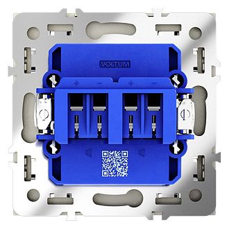 Розетка акустическая встраиваемая Voltum S70 4-местная, сталь пластик Soft touch VLS060305