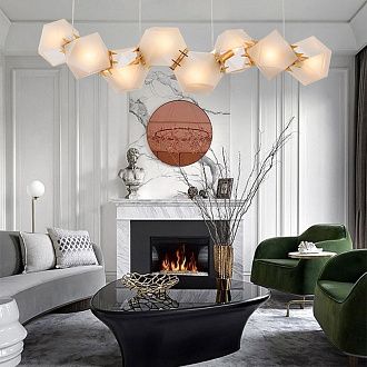 Подвесной светильник Gabriel Scott Welles Glass L2 40*40*35 см, 2*G9*40W, ImperiumLoft 40.2275-0, Золотистый