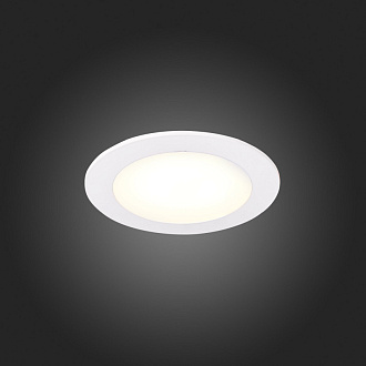Светильник встраиваемый 12 см, 6W, 3000K ST Luce ST209.538.06 белый 330Lm Ra80 110°, вр 12 см