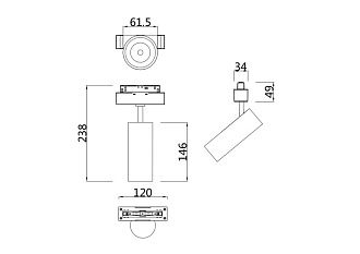Светодиодный светильник 18W, 4000K, Maytoni Track lamps TR019-2-15W4K-MG, матовое золото