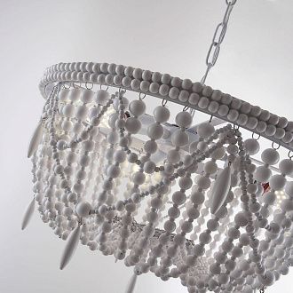 Подвесная люстра RH Anselme White Wood Weathered Chandelier 48*48*50 см, 3*E14*40W, ImperiumLoft 40.2087-0, Белый