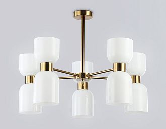 Люстра на штанге **30-51 см, 10*E14*40W, K, Ambrella Light High Light LH56093, латунь