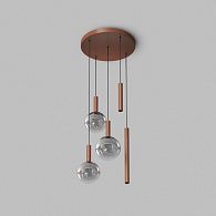 Подвесной светильник 54 см, 20W, 3000K, Denkirs Bubbles DK6535-CO, медь