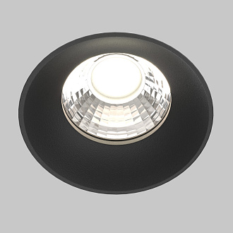 Встраиваемый светильник 7,4*7,4*6 см, LED, 12W, 4000К, Maytoni Technical ROUND DL058-12W4K-TRS-B черный, вр 7,5 см