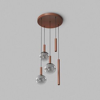 Подвесной светильник 54 см, 20W, 3000K, Denkirs Bubbles DK6535-CO, медь