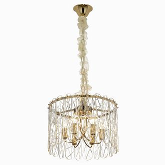 Люстра хрустальная подвесная Citilux TALLA CL318262, диаметр 39 см, Золото
