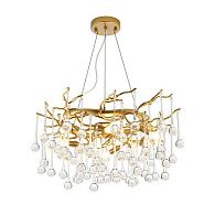 Подвесная люстра Droplet Chandelier 58*58*30 см, 6*G9*40W, ImperiumLoft 40.2697-0, Золотистый