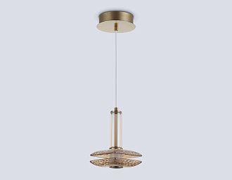 Подвесной светодиодный светильник 15*15*24- см, **W, 3000K, Ambrella Light High Light LH31001, латунь