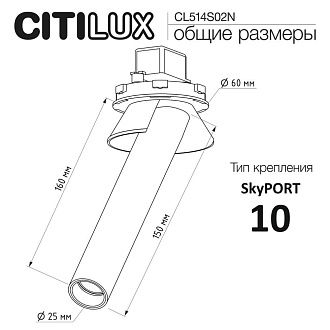 Встраиваемый поворотный спот 16 см, 3W, 4000K, Citilux STEK CL514S02N, черный-латунь