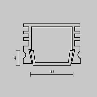 Рассеиватель для профиля 16×12 (Чёрный, 2 м), ALM-005-B-DF-2M 642024, 200*1* см, Maytoni Led Strip 642024, Черный