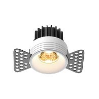 Встраиваемый светильник 9,6-5,3 см, LED*7W, 2700K, Maytoni Round 60° DL058-7W2.7K-TRS-W, Белый, вр 5,5 см