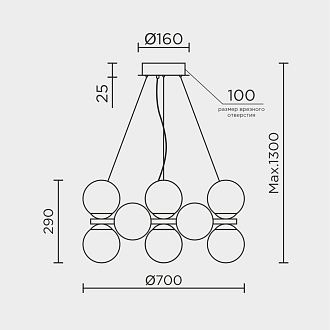 Подвесной светильник 70*60/120 см, 16*Е14 MODESTYLE MS.6117.16 BS латунь