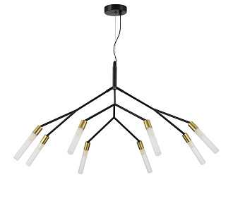 Светильник подвесной 79*100 см, 8*G9*5W 4000K EVOLUCE Kaito SLE1129-403-08 черный, латунь