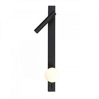 Бра 15*10 см, 5W, 4000К, Arte lamp Joseph Черный A2172AP-2BK