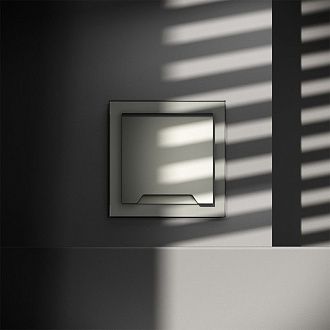 Розетка встраиваемая Voltum S70 с заземлением, защитными шторками и крышкой 16А, сталь пластик Soft touch VLS040305