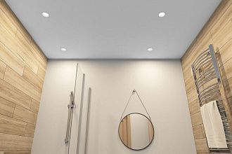 Влагозащищенный светильник 8,2*8,2*4,5- см, 1*GU5.3*15W, Denkirs Deep DK3103-WH, белый пластик, вр 7,5 см