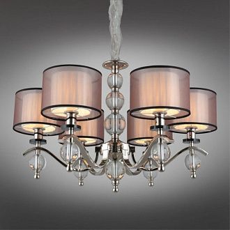 Подвесная люстра 72*70-140 см, 6*E14, 40W, Aployt FLORET APL.703.03.06, хром