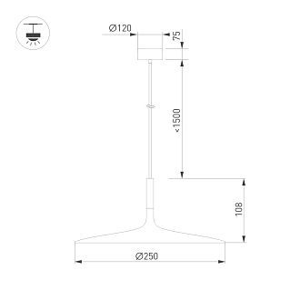 Подвесной светильник Arlight 035998 *25*169 см, 8W, белый (дневной)K,