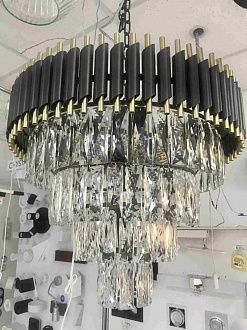 Подвесная люстра Omnilux Corleone OML-69803-08, диаметр 54 см, черный