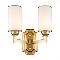 Бра Favourite Sollemnis 2621-2W, D160*W300*H350, латунь, плафоны из белого матового стекла