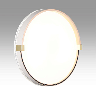 Cветильник 34*8,4 см, LED 30W, 4000 К, IP43, белый/золотой, пластик Sonex Olidi White, 7646/CL
