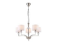 Подвесная люстра с абажурами и хрусталем **88-88 см, 5*E14*40W, K, Ambrella Light High Light LH71121, никель