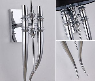 Бра Crystal Light Brunilde Ipe Cavalli H92 Silver/Black 32*32*32 см, 2*E27*60W, ImperiumLoft 44.198, Серебристый
