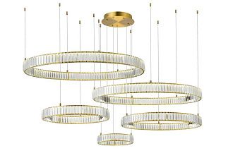 Люстра Ø400 x 600 x 800 x 1000 x 1200 x H1200, мм, 220W 4000K, BRASS(Латунь) NewRgy 2107A-DW-40+60+80+10+12 BRASS