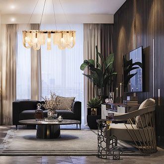 Подвесной светильник 80*25 см, 18*E14 LOFT IT Jersey бронза 10296/800