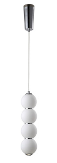 Светильник подвесной 10 см, 1*12W, 3000K, Crystal Lux DESI SP4 CHROME/WHITE Хром