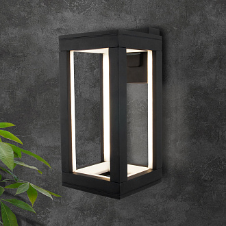 Уличный настенный светодиодный светильник Frame LED IP54 1527 TECHNO LED черный Elektrostandard