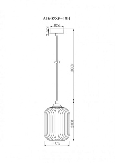 Светильник подвесной Arte Lamp Arwen A1902SP-1WH, белый