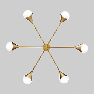 Светильник 93*93*62 см, 6*G9, W,  Eurosvet Calyx 60168/6, латунь